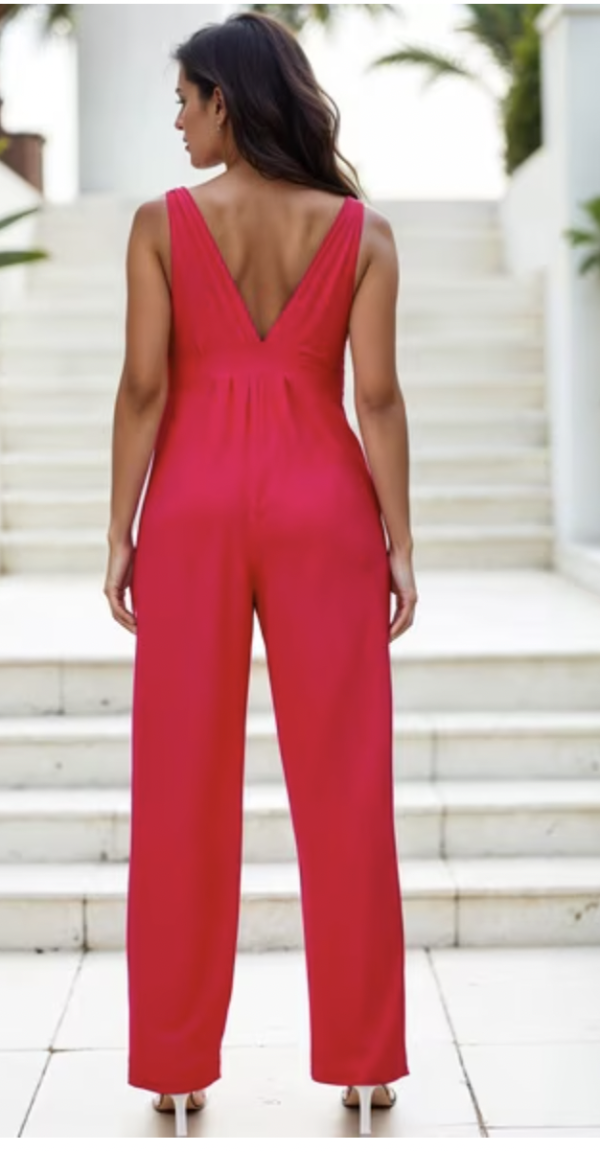 Elegant Magenta Sleeveless Jumpsuits - Image 5